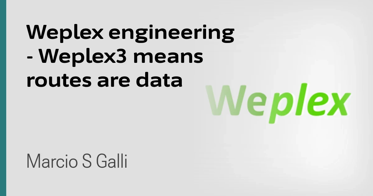 Weplex engineering - Weplex3 means routes are data
