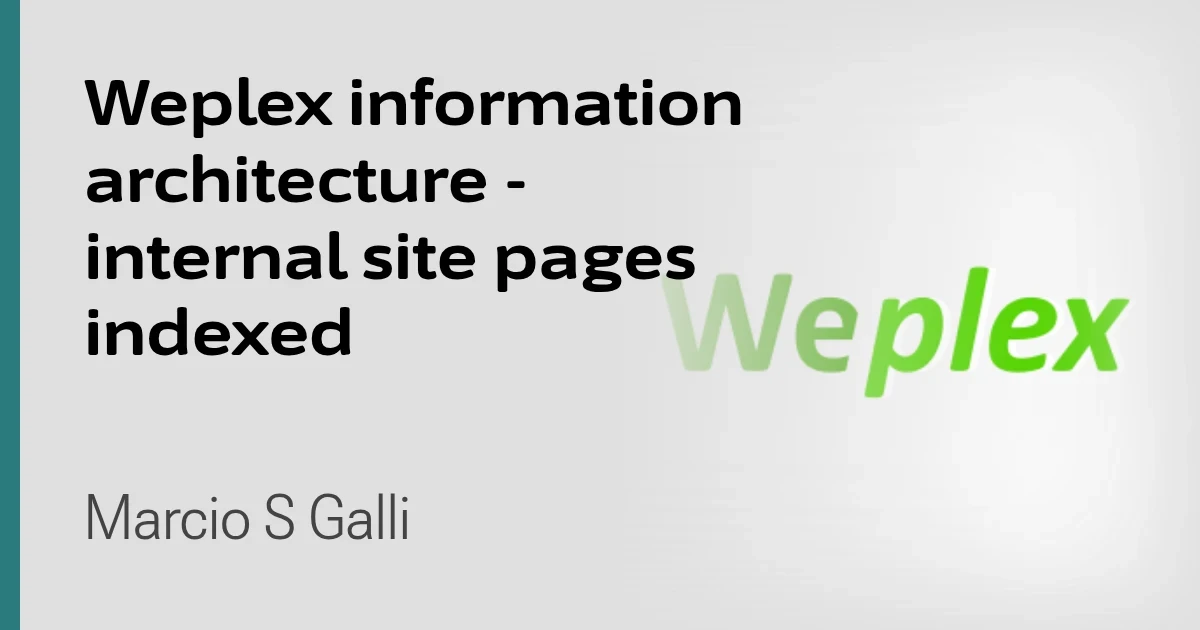 Weplex information architecture - internal site pages indexed